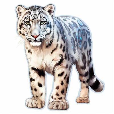 Snow Leopard Vinyl Decal Sticker for Car, Laptop, Tumbler and More. # 0011454