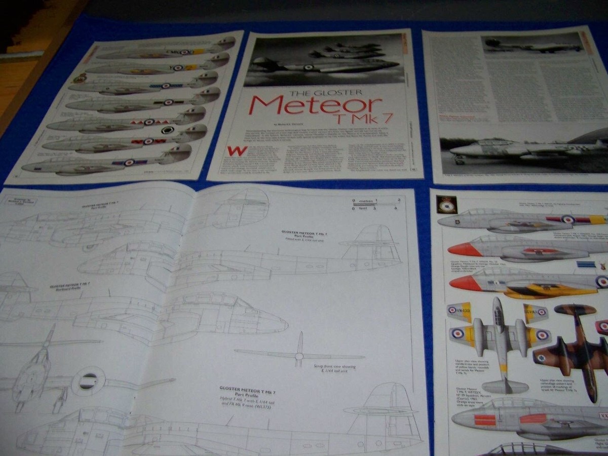 GLOSTER METEOR T MK.7..4-PAGES OF 1:48 5-VIEWS/COLOR PROFILES