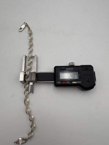 BRACCIALE ARGENTO STERLING 925 ITALIA CATENA ATTORCIGLIATA 7" larghezza 5,5 mm 7,8 g - Foto 5 di 8