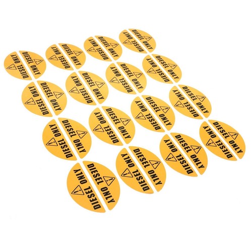 Set of 16 Pairs High - Visibility Yellow Diesel Only Stickers 0.82'' X 2.17'' - Bild 3 von 6