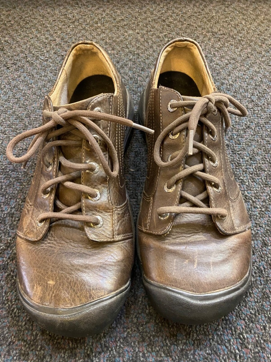 KEEN Brown Leather Oxford Casual Hiking Shoes Men display picture 2