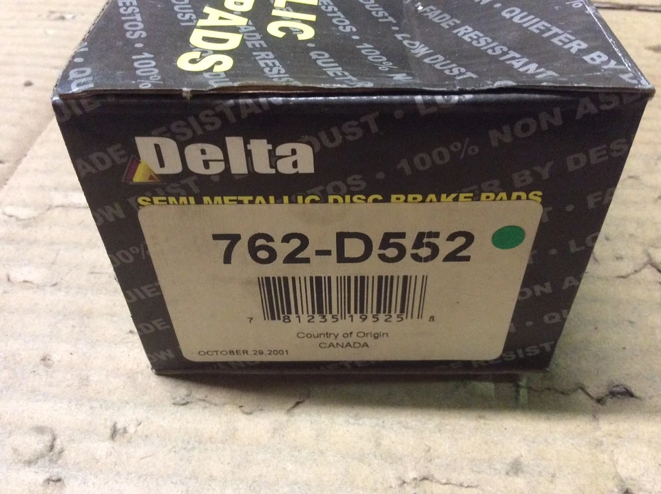 Новые полуметаллические передние колодки дискового тормоза Delta 762-D552 — подходят для Mazda 929 92–95 годов выпуска - Изображение 2 из 4