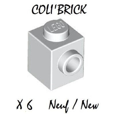 LEGO 87087 - 6x Brick / Brick Modified 1x1 w. studs - White / White - New