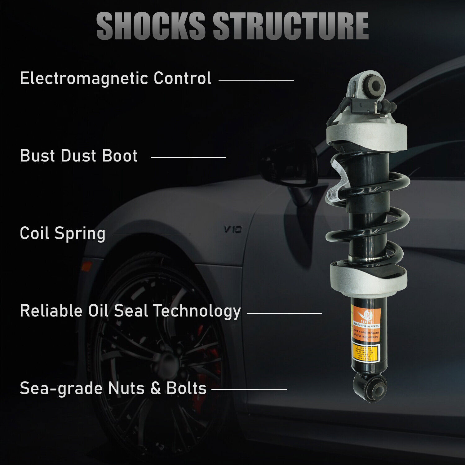2x Front Shocks Absorbers Struts Magnetic Ride For Audi R8 V8 4.2 FSI 2007-2015