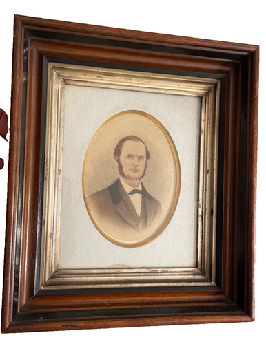 Civil war miniature Watercolor Painting American portrait framed - Picture 2 of 9