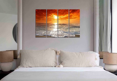 Landscape Sunset Ocean Canvas Wall Art Prints Panel Framed Wall Decor Pictures - Picture 22 of 56
