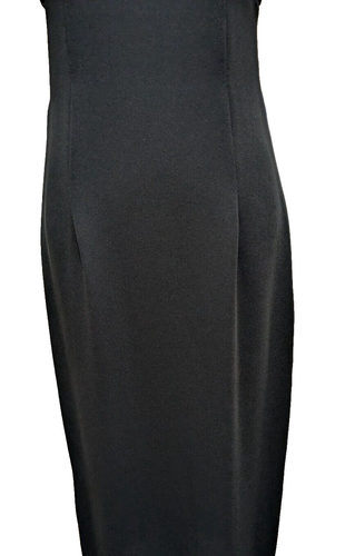 DW3 David Warren Dress  4  Black Sheath Midi Sparkle Bodice Solid Skirt Vintage - Picture 6 of 9