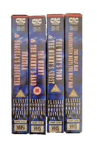 4 vidéos VHS/PAL tapes vintage classic Universal Monsters Double feature - Photo 2/6