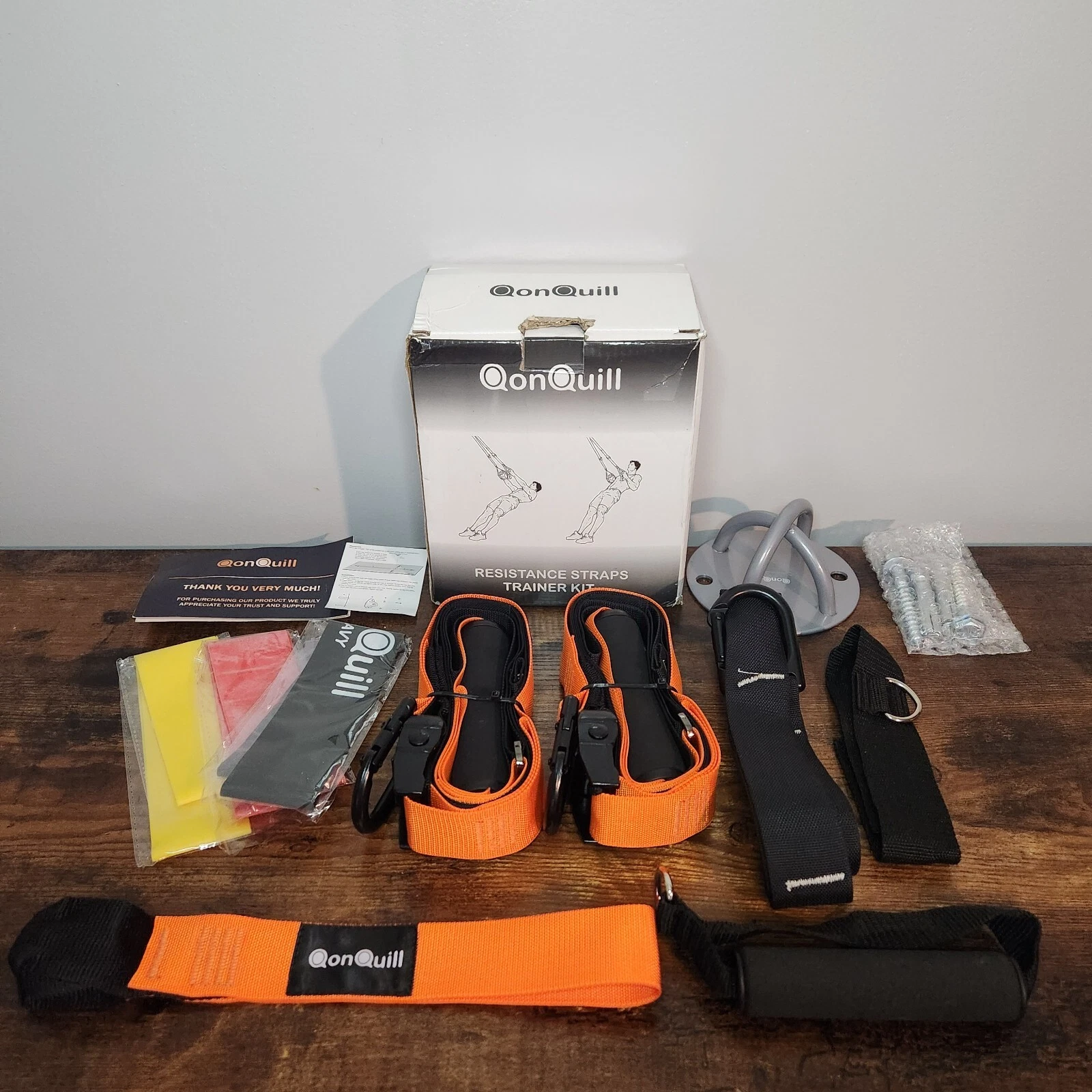 Qon Quill Resistance Straps Trainer Kit Home Gym Workout Equipment