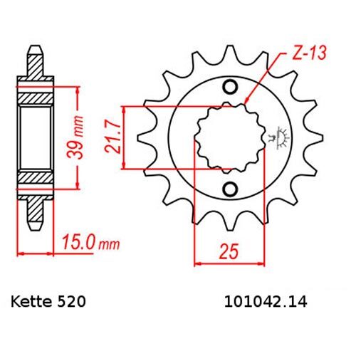 Chain Set Kymco Maxxer 250 08-14 Chain DID 520 VX2 94 Open 14/38 - Picture 2 of 4