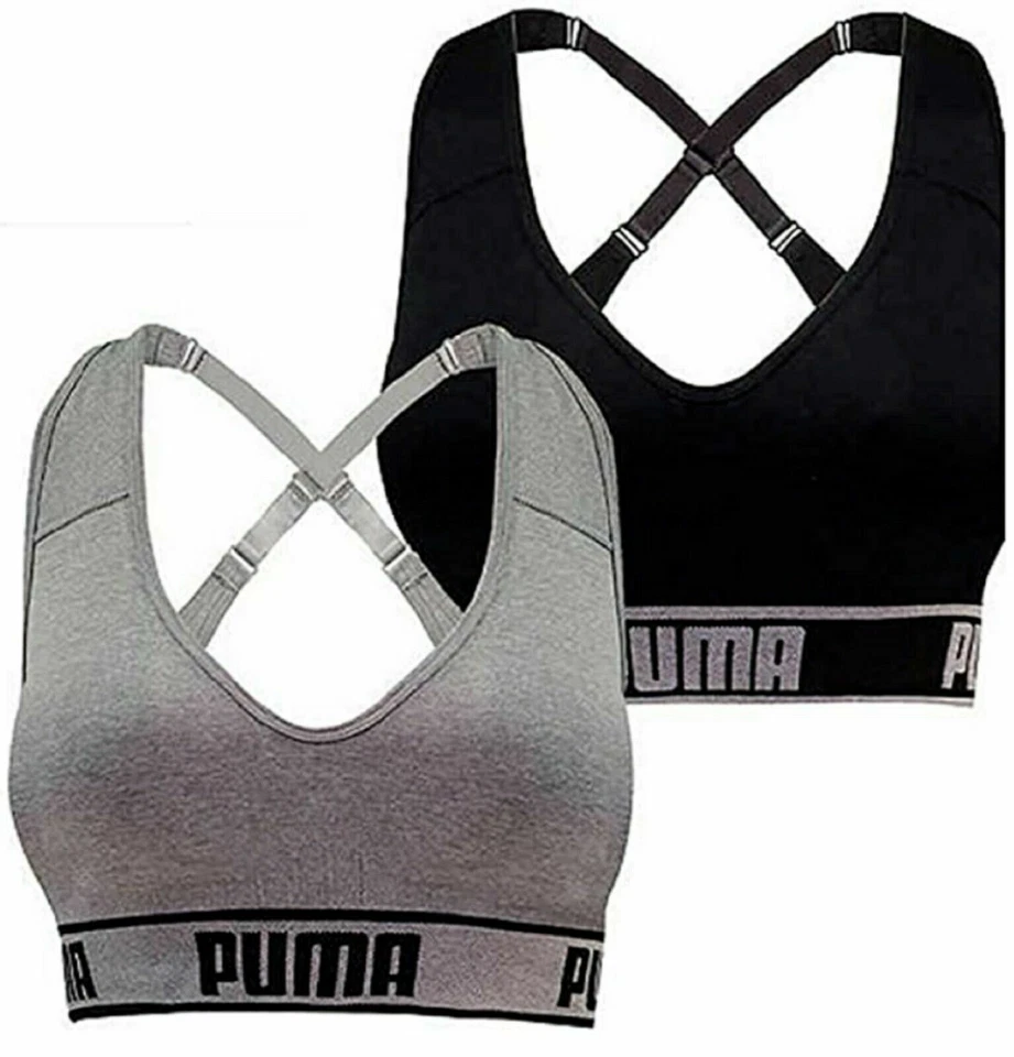 Puma Women's Seamless Sports Bra , 1, 2 Pack - Image 3 of 4