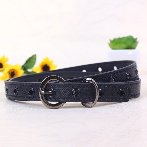 Boys Girls Waist Belt Alloy Buckle Children Belt PU leather Classic Pure Color ↑ - Picture 6 of 22