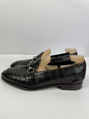 Carmina Genuine Alligator Horsebit Loafer Brown Men's Size Carmina Genuine Alligator Horsebit Loafer Brown Men's Size