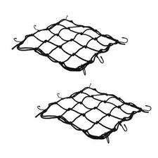2 PCS Cargo Net,11.8 inch x11.8 inch Rack Bungee Net 6 Adjustable Hooks Black