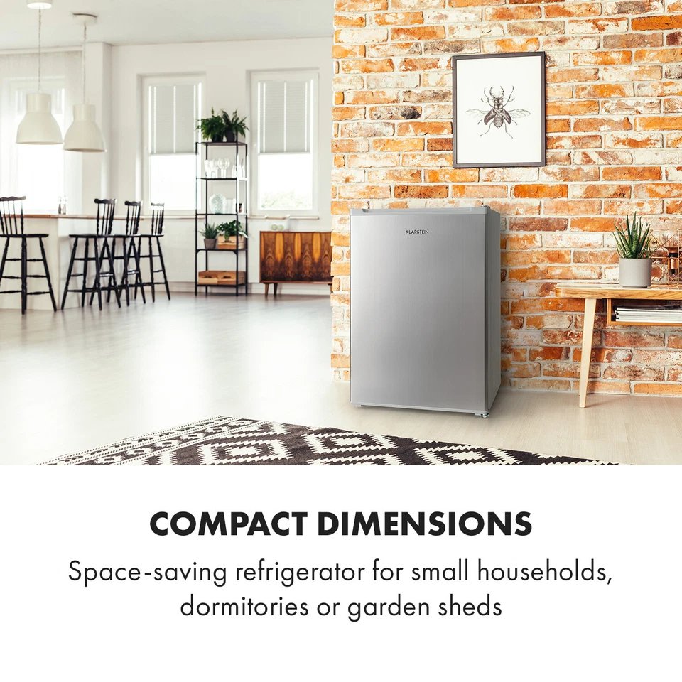 Kühlschrank 76L Gefrierfach 4L Kombi Single Haushalt EEK LED Licht E silber - Bild 2 von 4