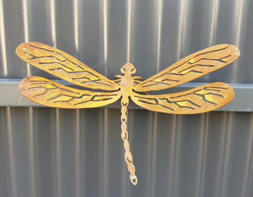 Dragonfly - Australian Made Rusted Metal Garden Art - Picture 5 of 8