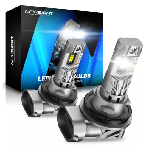NOVSIGHT Pair 90W H11 LED Headlight Bulbs Kit High Low Beam 20000LM 6500k White