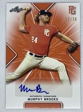 2021 LEAF PERFECT GAME AUTO MURPHY BROOKS  ORANGE PAPER 12/30