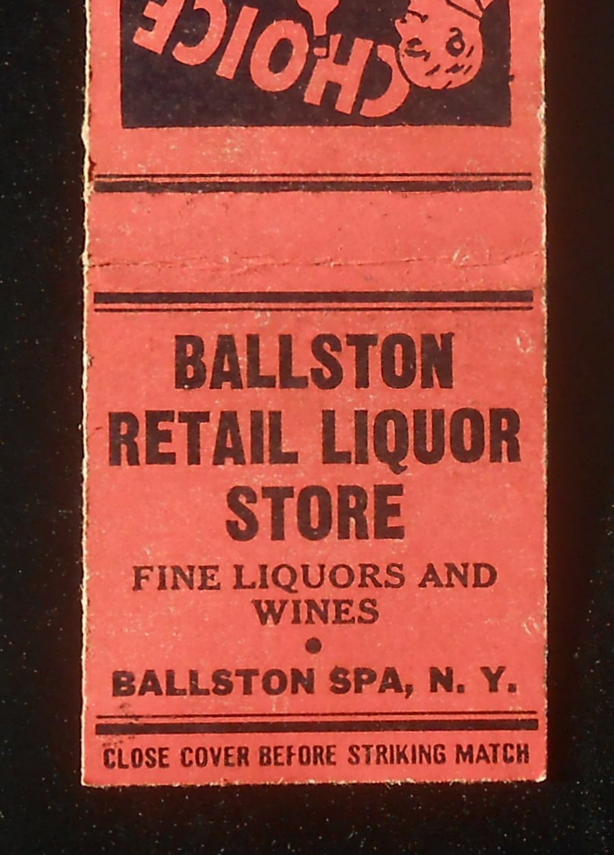 1940s Ballston Retail Liquor Store Fine Liquors Wines Ballston Spa NY