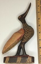 Folk Art 9" Hand Carved Wood Bird