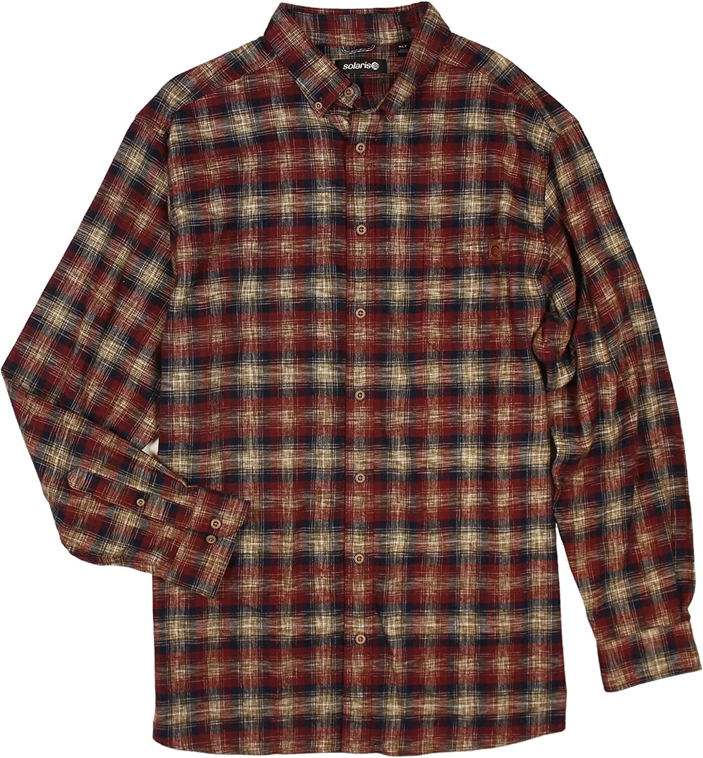 Solaris Outdoors Men's SZ 2XL-Tall Space dyed Plaid LS Pocket Button up Shirt