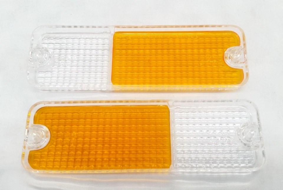 PAR DE LENTES INDICADORAS LUZ DE ESTACIONAMIENTO BARRA PARACHOQUES DELANTERO MAZDA RX7 SERIE 1 S1 2 piezas Foto 2 de 2