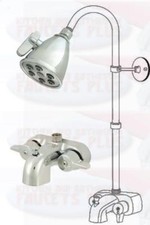 Chrome Add-A-Shower Clawfoot Tub Diverter Faucet Kit K138A1 Chrome ShowerHead