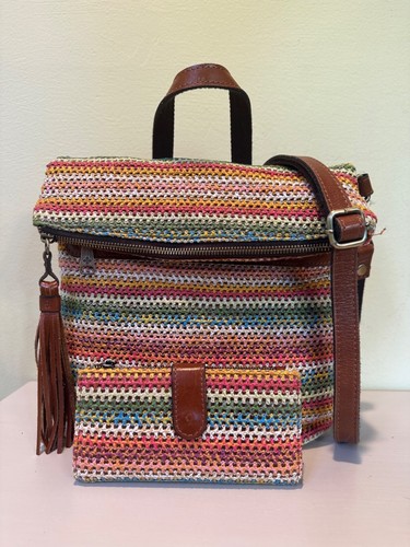Patricia Nash Luzille Convertible Backpack Crochet Coral Multi w/Matching Wallet - Picture 15 of 23