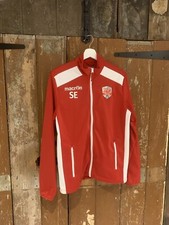 Macron Men  s Red Wales Walking Football Active Full Zip Jacket Size Medium