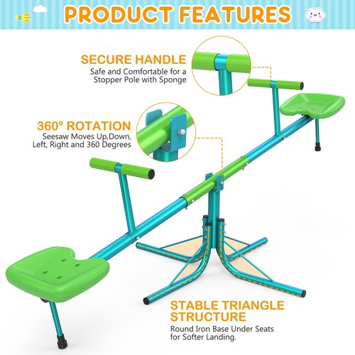 Set giratorio de juguetes giratorios para niños Sit and Spin Teeter Totter 360 - Imagen 5 de 9