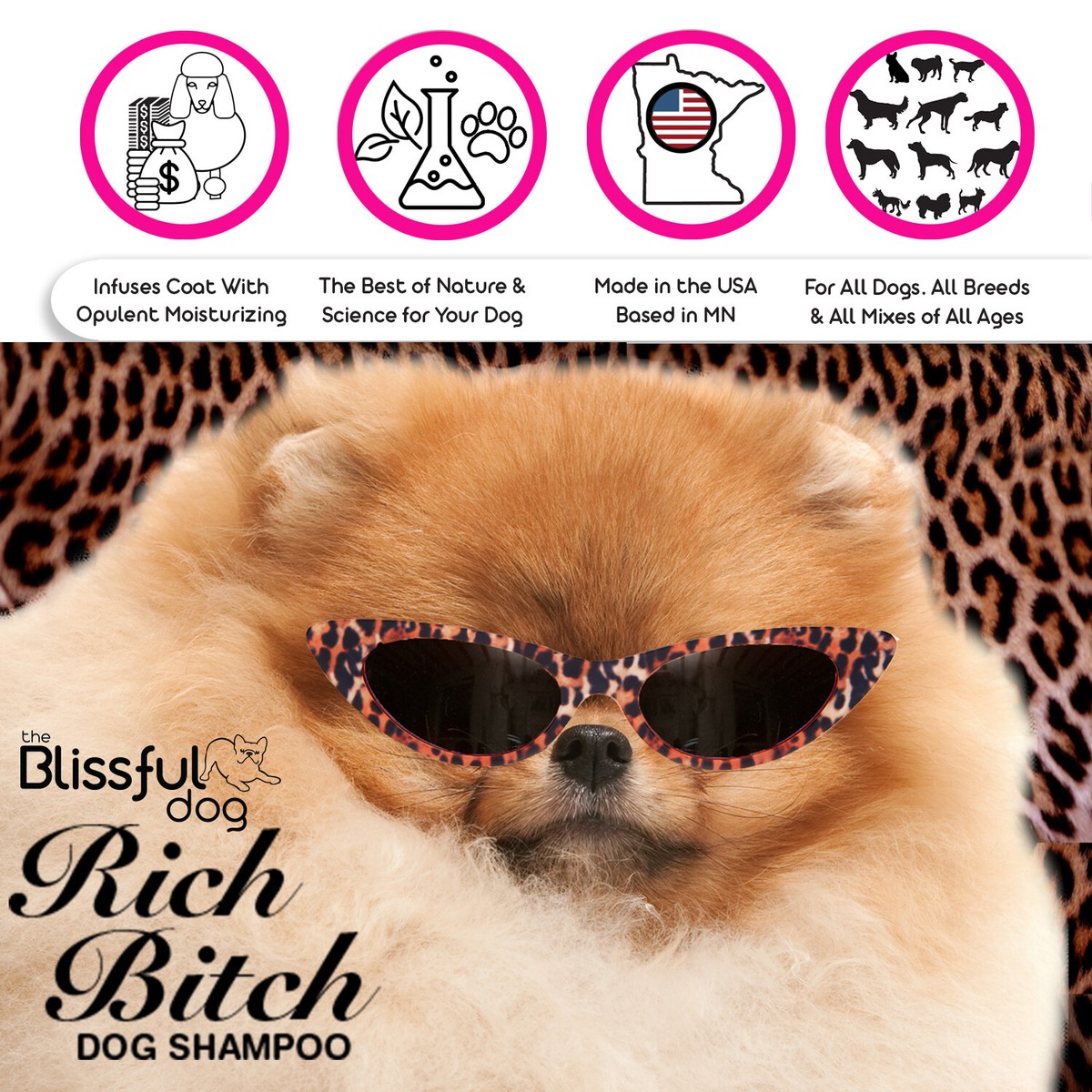 Rich Bitch Shampoo for Your Demanding Diva Dog oz Bottle Your Choice 38  Breeds