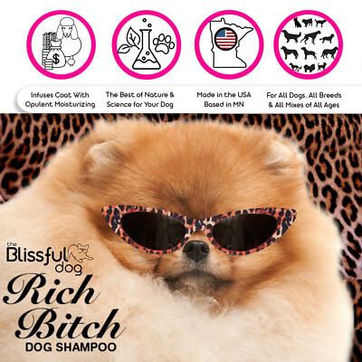 Rich Bitch Shampoo for Your Demanding Diva Dog 8 oz Bottle Your Choice 38 Breeds