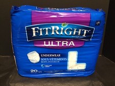 Medline FitRight Ultra Protective Underwear Undergarment Large 40-50in Waist New
