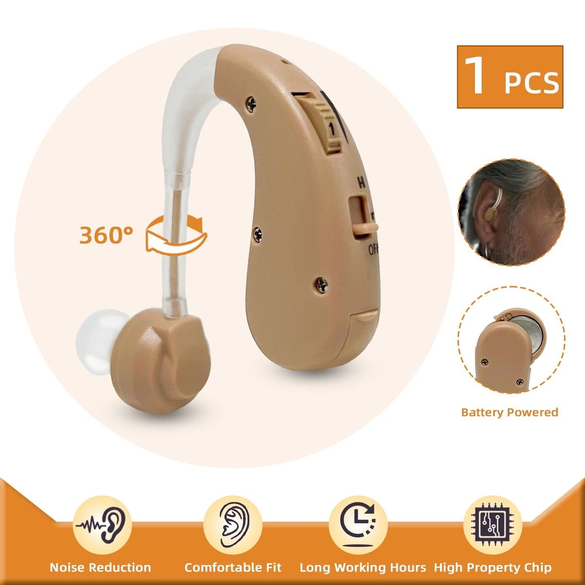 Apparecchio Acustico Invisibile Disposivo Acustico Per L'orecchio Apparecchio Acustico CIC Mini Amplificatore Audio Apparecchi Acustici Amplificatore Acustico Per Anziani - Foto 6