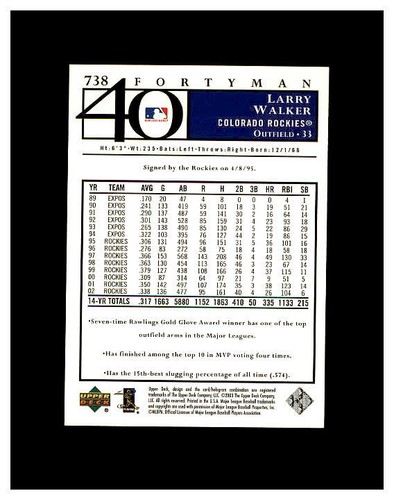 LARRY WALKER YOU PICK SEE SCANS OF EVERY CARD RC, INSERTS HIGH GRADE CARDS - Picture 359 of 463