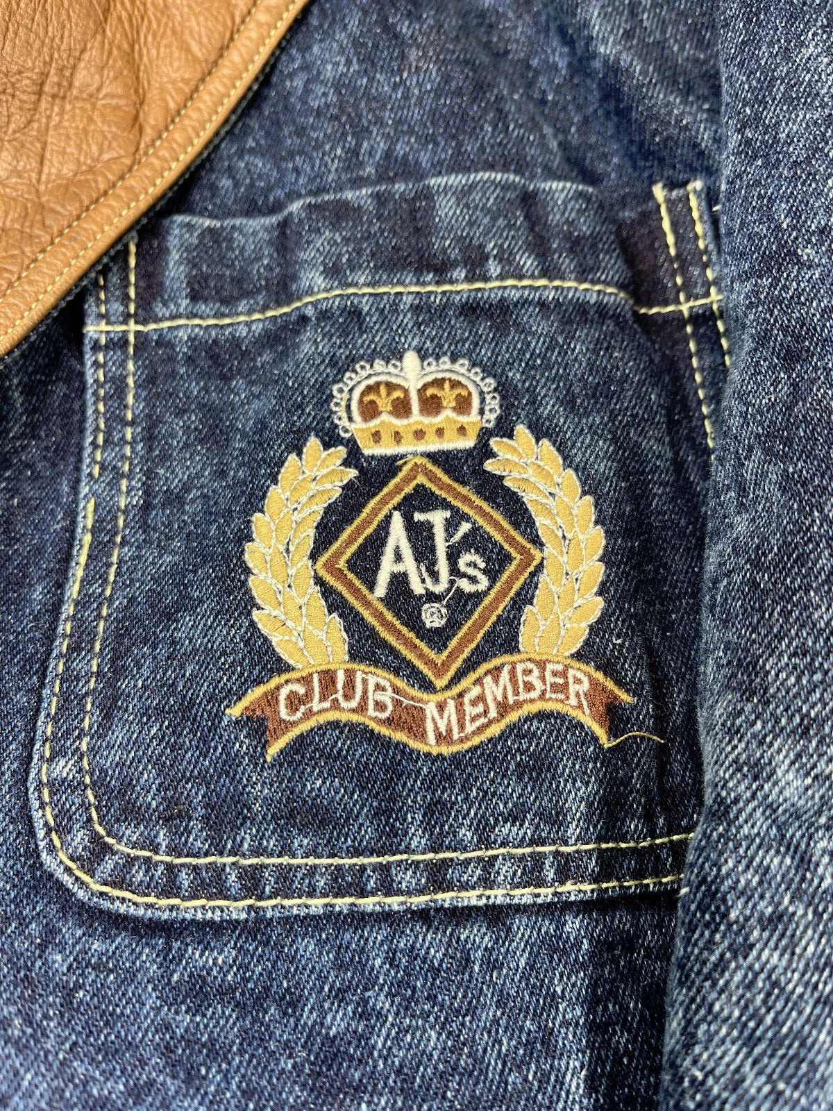 Vintage Armani Jeans AJ Medium Long Duster Denim Lined Jacket Rare Club Member image 6