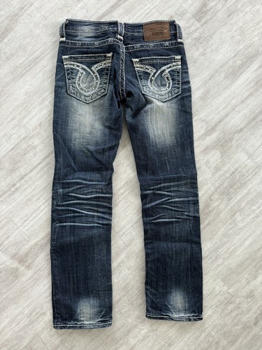 Big Star Sweet Girls Straight Leg Jeans Bling Distressed EEUC!! 24R - Picture 5 of 12