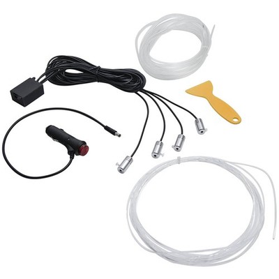 RGB LED Car Interior Ambient Light 4M Fiber Optic Strip App Control Multi-Color