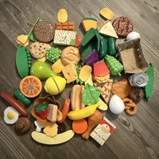 Kids Play Food Set Assortment plastic wood felt 63 pieces