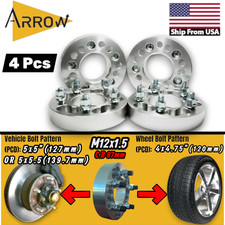 4pcs 1.25 Thick 5x5127 5x5.5 To 5x4.75120 Wheel Adapter M12x1.5 Stud