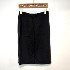 Ann Freedberg Black Pencil Skirt Womens Size 10 Knee Length Career Classic Solid