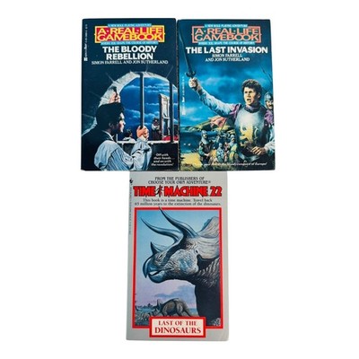 Real Life Gamebook & Time Machine Book Lot Bloody Rebellion Last of Dinosaurs