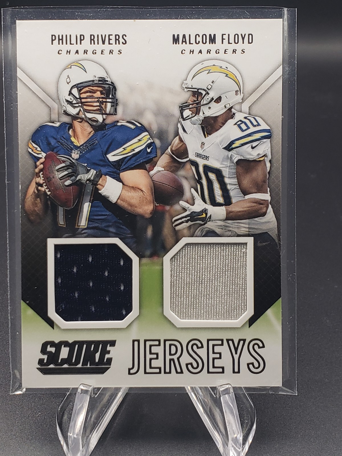 2015 Score - Dual Jerseys Philip Rivers, Malcom Floyd #DJ-SDC (MEM) Game Worn! view 1