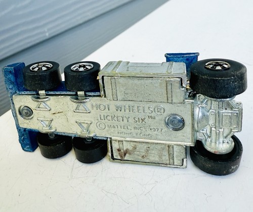 Hot Wheels Lickety Six 1977 Blue Blackwall hecho en Hong Kong 6 ruedas - Imagen 7 de 7