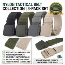 Quick Release Work Belt Tactical Men Army Webbing Nylon Military Waistbelt UK