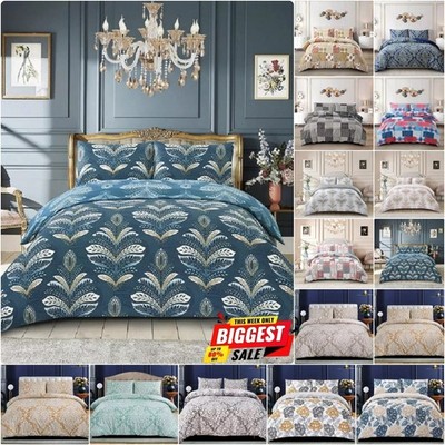 4-teiliges Bettwäsche Set Komplett Bettbezug Set mit Spannbettlaken & Kissenbezügen