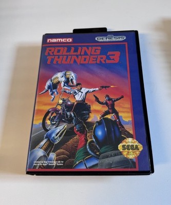 Rolling Thunder 3 Sega Genesis Video Game Cart + Box Tested
