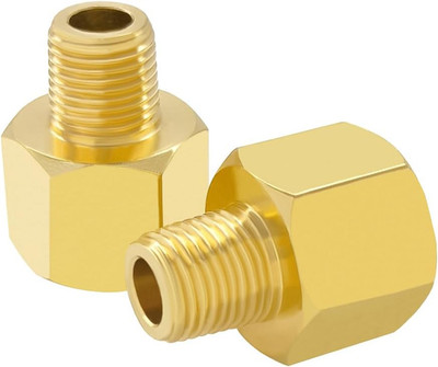 2PCS Brass Pipe Fitting 1/4'' NPT Male to 1/2'' NPT Female Thread Reducer Adapter