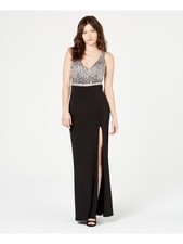 CRYSTAL DOLLS Womens Sheath Maxi Dress Black Sleeveless Evening Juniors 3