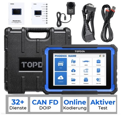 TOPDON Phoenix Nano Profi KFZ OBD2 Diagnosegerät ALLE SYSTEM ECU Coding Deutsch